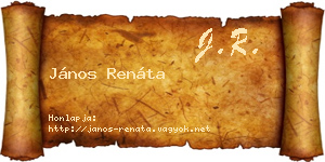János Renáta névjegykártya